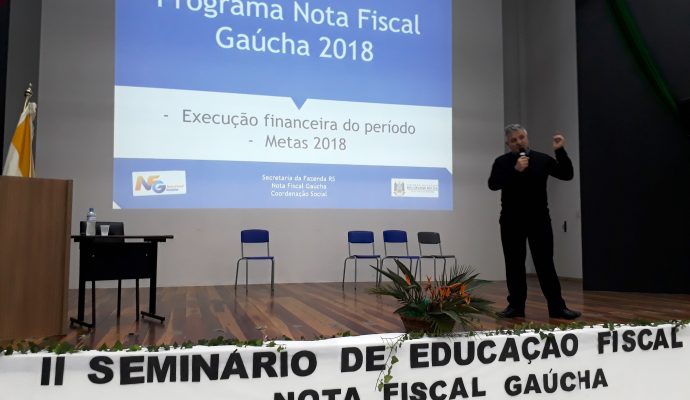 NOVO XINGU PARTICIPA DO II SEMINÁRIO DE EDUCAÇÃO FISCAL E NOTA FISCAL GAÚCHA NO MUNICÍPIO DE TRÊS PALMEIRAS.